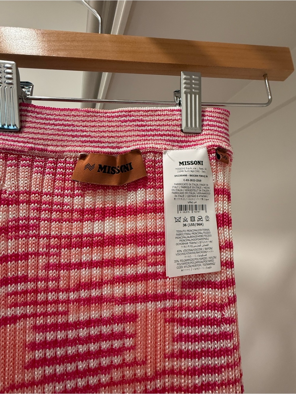 Missoni  Pink Striped Knit Pencil Skirt - Picture 3 of 5